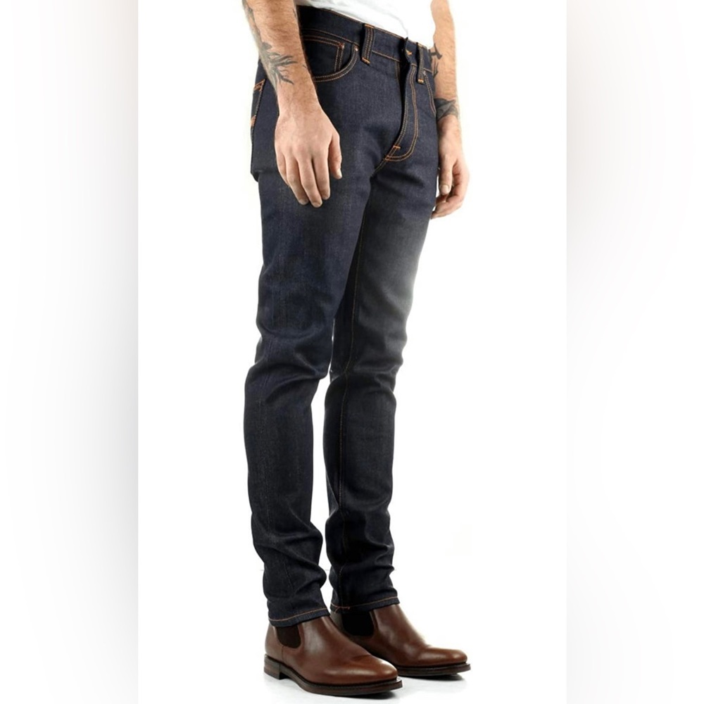 Nudie Jeans Men's Lean Dean Dry 16 Dips Skinny-Fit Jean 32x34
